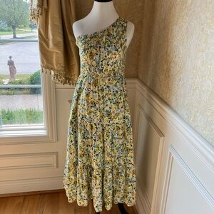 Floral one shoulder midi dress